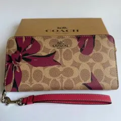COACH コーチ 長財布 花柄 シグネチャー CZ326