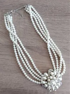 ４連パール イミテーション ネックレス チョーカー