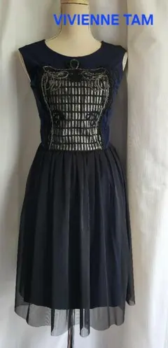 未使用レベル　VIVIENNE TAM メッシュワンピース　ネイビーのサムネイル
