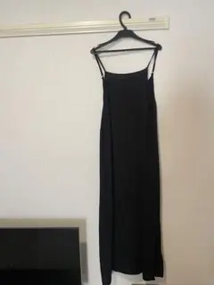 ブラック キャミワンピース ロング丈