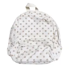 生成り ベージュ 茶 ブラウン 水玉 ドット リュック ナチュラル 森ガール