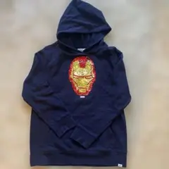 GAP アイアンマン スパンコール パーカー ネイビー