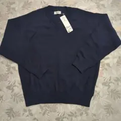 新品タグ付　ライトオン　 ミラノリブVネックニット　М　スクールセーター　紺
