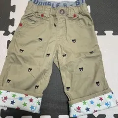 ミキハウス　DOUBLE B ベージュ プチベア　ハーフパンツ120サイズ