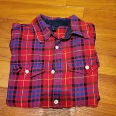 GAP 長袖シャツ L/10 赤・青・黒チェック