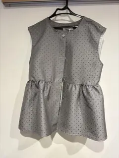 しまむら/RoseFarm ドットペプラムベスト Lサイス