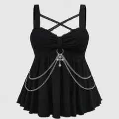 新品未使用 キャミソール チェーン付き ゴシック パンク