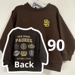 【新品】MLB パドレス 長袖 トレーナー 90 ブラウン おしゃれ 秋冬 野球