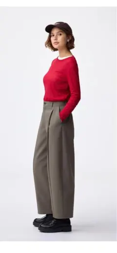 GUブラッシュドワイドテーパードパンツ