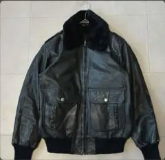 A2 G1 牛革 レザー フライトジャケット 革ジャン ブラック 韓国製 短丈