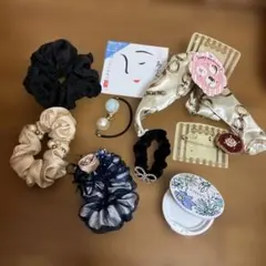 ミナペルホネン ヘアゴム シュシュ くるみボタン リボン - メルカリ