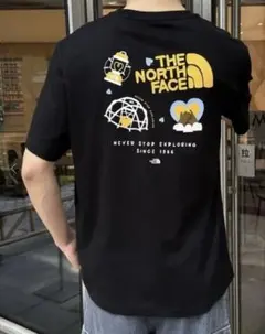 ★海外限定!おしゃれロゴ THE NORTH FACEキャンプハートTシャツ