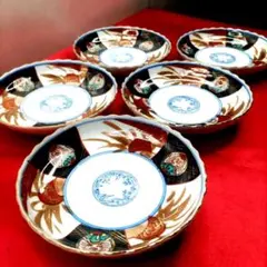 有田焼 伊万里焼 古伊万里 金彩 色絵 小皿 深皿 なます皿 5寸皿5客