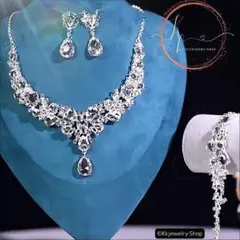 新品クリスタルオパレンス ジュエリー ネックレス ピアス ブレスレット