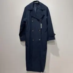 未使用 ネイビー ダブルブレスト トレンチコート 撥水 UVカット