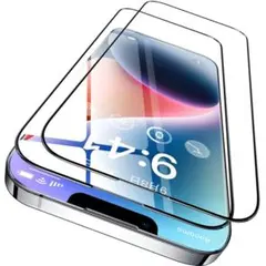 CASEKOO iPhone 13ProMax ガラスフィルム 2枚　黒縁