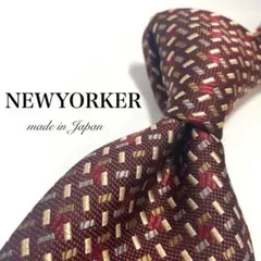 상태좋음 NEWYORKER ネクタイ 重厚 小紋 刺繍 お洒落 希少 国産品