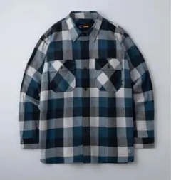 BLUCO BUFFALO CHECK FLANNEL SHIRT ネイビー　L