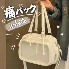 痛バッグ 小さめ 痛バ ミニ 推し活 ホワイト ショルダーバック 白