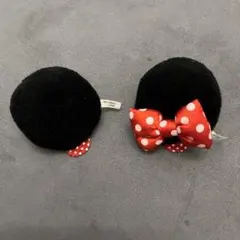 ディズニー　ミニー　ヘアピン　リボン