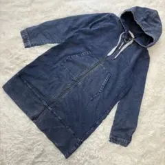 希少✨DailyTopics【LL】デニムフード付きロングジャケット　ラグラン袖