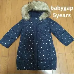 babyGAP ネイビー ハート柄 ダウンコート babyGAP 5years