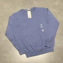 UNIQLO コットンカシミヤクルーネックセーター(長袖) ブルー Mサイズ