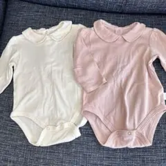 アイボリー・ピンク 襟付きロンパース 2点セット