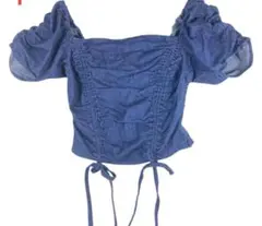 ドロストオフショルダーデニムトップス