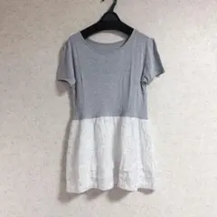 UNIVERVAL MUSE 半袖カットソー グレー ホワイトのサムネイル
