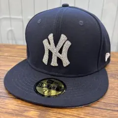 【希少】MLB ヤンキース　クリスタルビジュ　お洒落キャップ