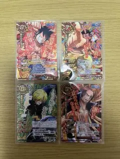 ミラクルバトルカードダス　ミラバト　ルフィ•サンジ•ウソップ•シャンクス　神Ω