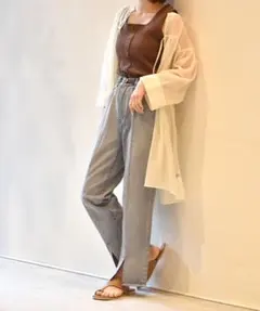 前スリットデニムパンツ