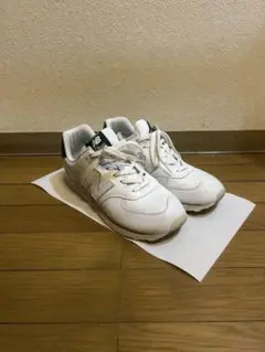 New Balance 574 ホワイト/グリーン 靴 サイズ28cm