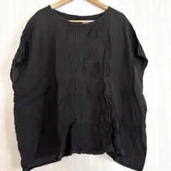 えみおわす　リネン　半袖 ポケットシャツ　黒　Sサイズ えみおわす リネン 半袖 ポケットシャツ 黒 Sサイズ - メルカリ