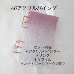 アクリルバインダー♡水流模様 A6韓国 バインダー貯金 savingライトピンク