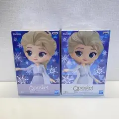 BANPRESTO - ディズニー エルサ アナ Qposket フィギュア セット 艶やかなブロンドヘアのエルサ！バンプレスト「Q posket Disney
