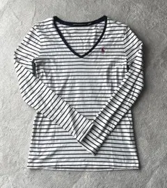 Ralph Lauren Sport ボーダー Vネック 長袖Tシャツ XS