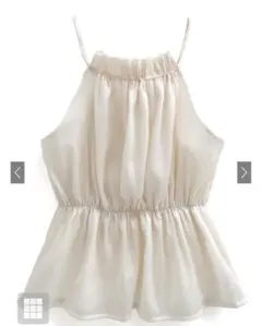 断*中様 期間限定SALE‼️ホルターネック オーガンジーペプラム トップス