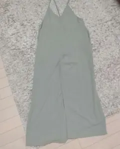 ライトグリーン キャミワンピース ワイドパンツ