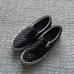 Vans ブラックチェック スリッポン