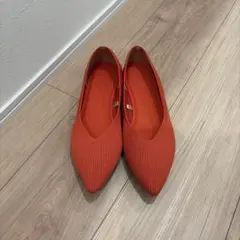 美品　フラットシューズ オレンジ　Ｍsizeのサムネイル