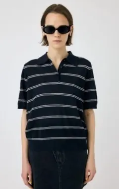 MOUSSY ニットポロシャツ　メッシュのサムネイル
