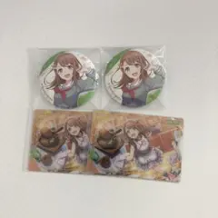 プロセカ花里みのり缶バッチ×2•ウエハースカード×2