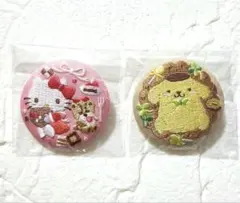 サンリオキャラクターズ 刺繍缶バッジビスケット ハローキティ ポムポムプリン