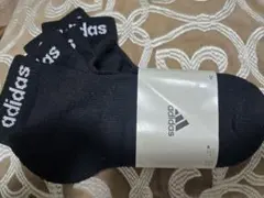 (新品)adidas アンクルソックス 　　　 3足セット M 黒