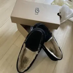 UGG アンスレー モカシン スリッポン ブラック ムートン ボア