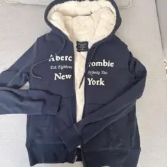 Abercrombie & Fitch 裏ボア ジップパーカー M 紺