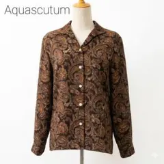 Aquascutum アクアスキュータム ペイズリー柄 開襟シャツ 11号のサムネイル