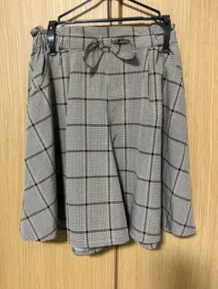 チェック柄ハーフパンツ ベージュ系